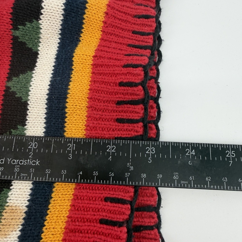 Beyond Blue VTG 90s Women's Sz L Southwestern Aztec Cardigan Sweater Red Cotton - Picture 8 of 11